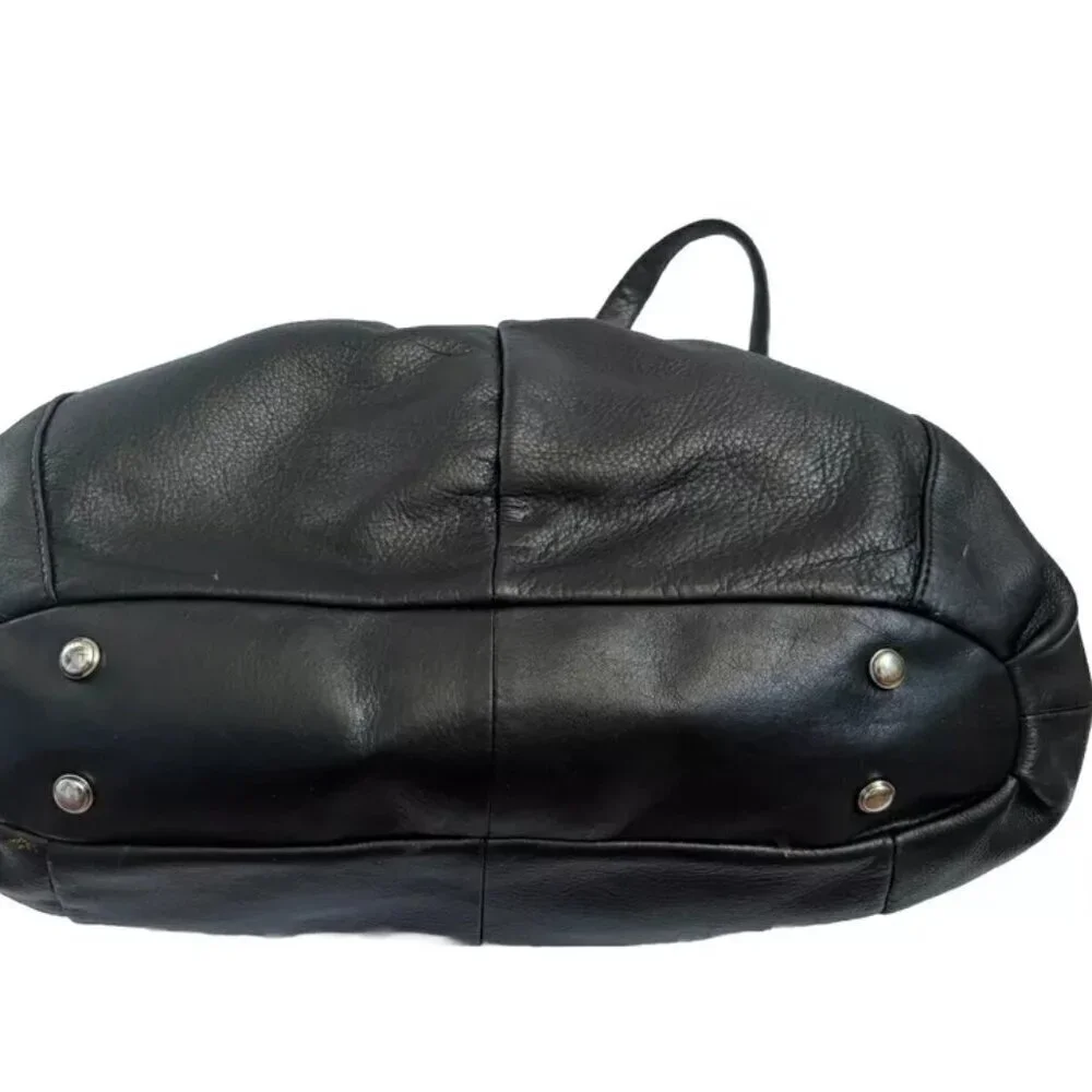 B Makowsky Handbag Satchel Genuine Leather Black Hobo Shoulder Bag Large